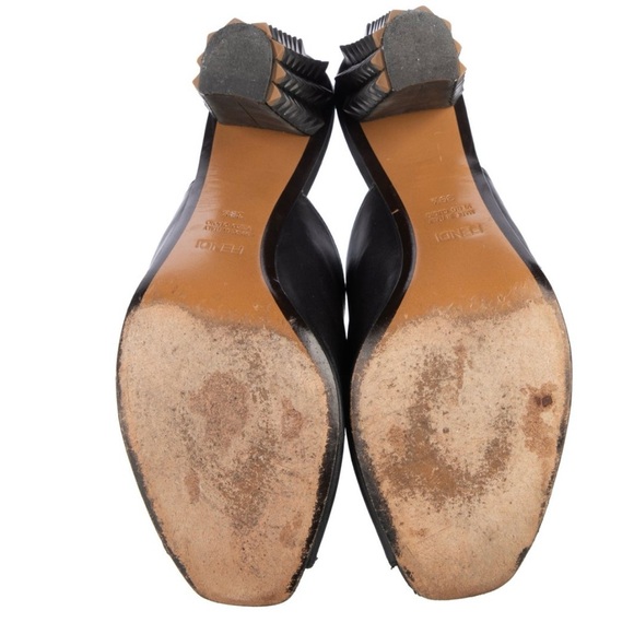 Black Rockstud Accents Leather Mules - Picture 5 of 6